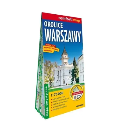 Okolice Warszawy laminowana mapa turystyczna 1:75 000