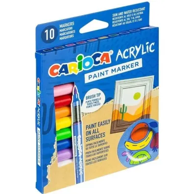 Carioca Markery akrylowe z p�dzelkiem 10 kolor�w