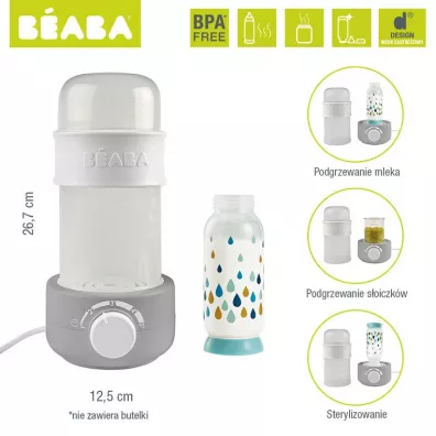 Beaba Podgrzewacz i sterylizator parowy do butelek i soiczkw Babymilk Second grey