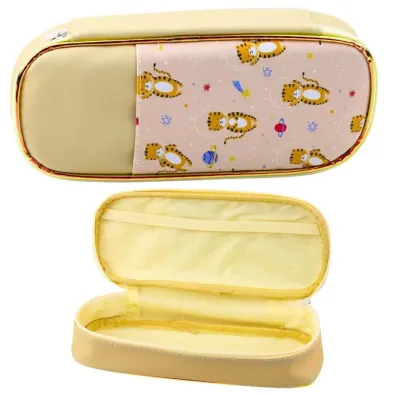 LeanToys Pi�rnik szkolny kosmiczne Tygryski be�owy 24cm