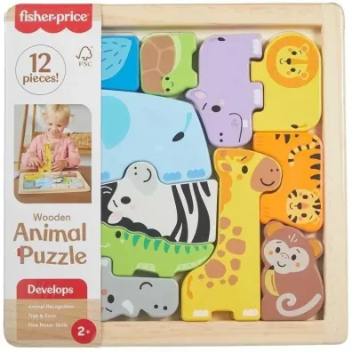 Fisher-Price Zwierz�tka Drewniane puzzle Uk�adanka Mattel
