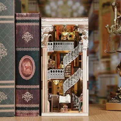 Puzzle Miniaturowy domek Book Nook Biblioteka Prawa Habarri