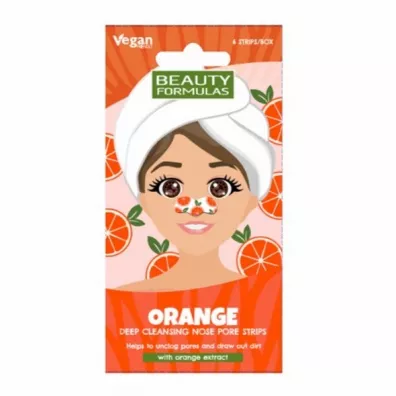 Beauty Formulas Paski na nos g��boko oczyszczaj�ce Pomara�cza 6 szt.
