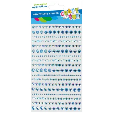 Ozdoby dekoracyjne samoprzylepne Kryszta�ki Niebieskie op.18szt. CRAFT WITH FUN 545766