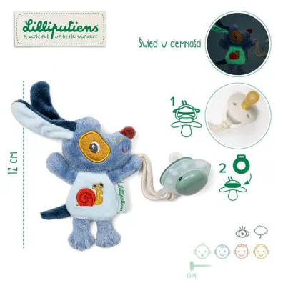 Lilliputiens Zawieszka do smoczka wiecca w ciemnoci Nocny mini przyjaciel Piesek Jules 0 m+