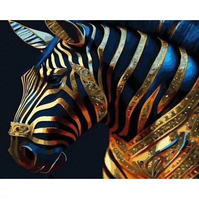 Twoje Hobby Malowanie po numerach + z�ota farba - Z�ota zebra 40x50cm