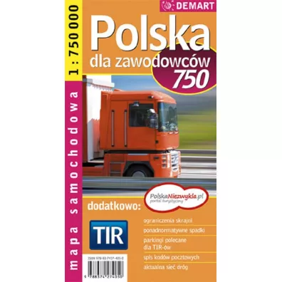 Polska tir 1:750 000 Mapa samochodowa dla zawodowc�w demart