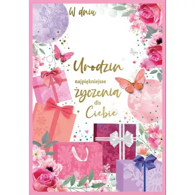 Kukartka Karnet DK-1224 Urodziny (wymienne cyfry)