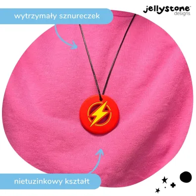 Jellystone Designs Gryzak terapeutyczny, b�yskawica, czerwony