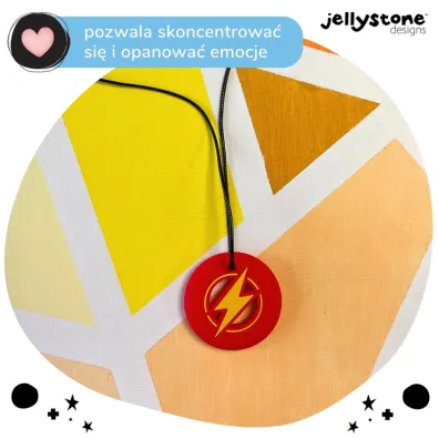 Jellystone Designs Gryzak terapeutyczny, b�yskawica, czerwony