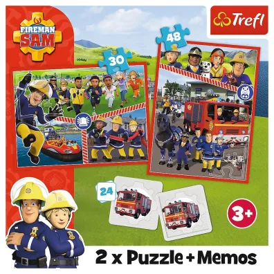 Puzzle + Memos 2w1 (24+30+48 el.) Dru�yna Stra�aka Sama Trefl