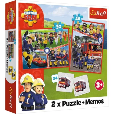 Puzzle + Memos 2w1 (24+30+48 el.) Dru�yna Stra�aka Sama Trefl
