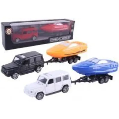 Samoch�d z �odzi� na przyczepie metal mix Pro Kids