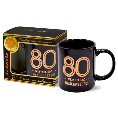 Kukartka Kubek Premium Urodziny 80