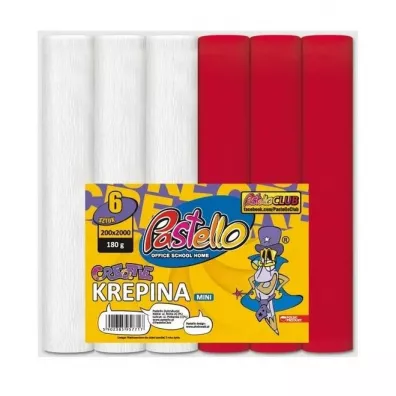 Alfa Pastello Krepina mini bia�o-czerwona 20x250cm, 180g