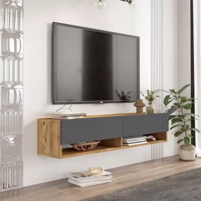 HowHomely Szafka RTV Future sosna antracyt