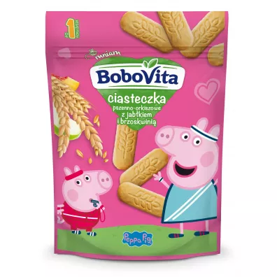 winka Peppa Ciasteczka pszenno-orkiszowe z jabkiem i brzoskwini po 1 roku ycia 150 g