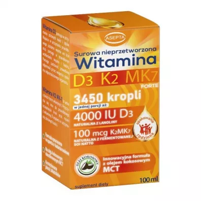 Asepta Witamina D3K2MK7 Suplement diety 100 ml