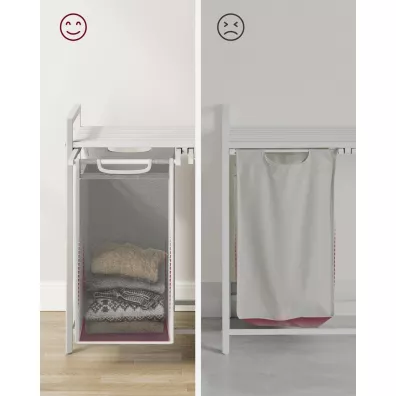 Songmics Kosz na pranie-szary 2 komory biay, szary 2 x 46 l