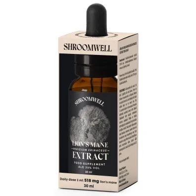 Shroomwell Grzyby sopl�wka je�owata (lion`s mane) ekstrakt w kroplach Suplement diety 30 ml