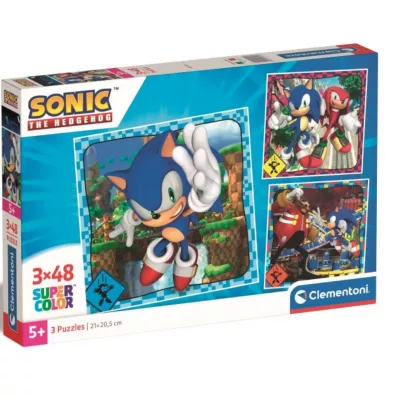 Puzzle 3x48 el. SuperColor. Sonic Clementoni