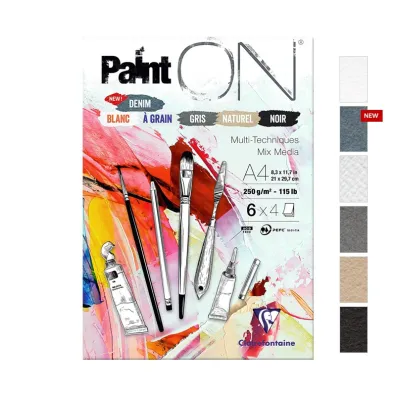 Clairefontaine Szkicownik Paint'ON Denim A4 250 gsm, 6 kolor�w