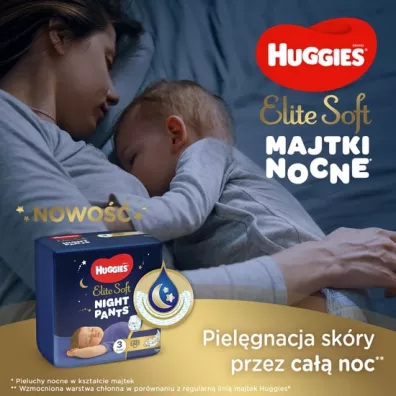 Huggies Pieluchomajtki Overnights Pants 3 (6-11kg) Elite Soft 23 szt.