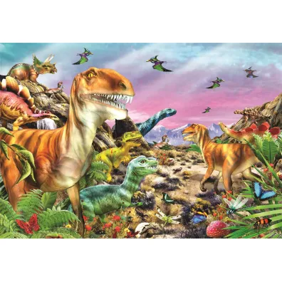 Puzzle 104 el. SuperColor. Land of Dinosaurus Clementoni