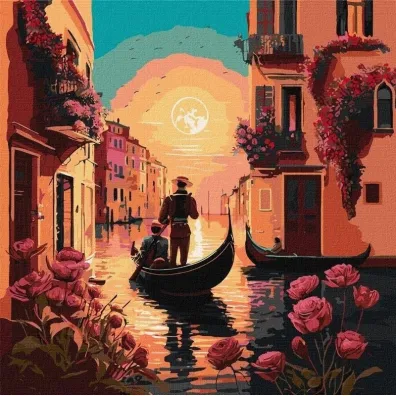 Ideyka Malowanie po numerach - Kana�y Wenecji 40x40cm