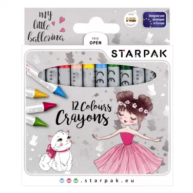 Kredki woskowe 12 kolor�w Balerina STARPAK 490940 12 szt.