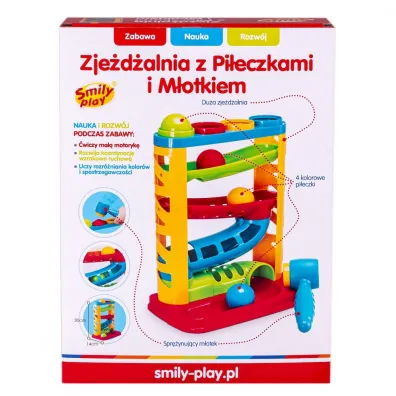 Zje�d�alnia z pi�eczkami i m�otkiem 27X8X35 SP82932 468915 ANEK Smily Play