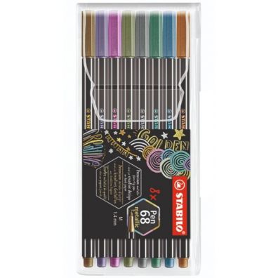 Zdjęcia - Pisak STABILO Flamastry Pen 68 metallic etui 8 szt. 