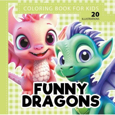 Kolorowanka usztywniana Funny dragons �mieszne smoki zielony