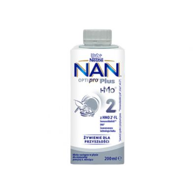 Nestle Nan Optipro Plus 2 HMO Mleko nastpne w pynie dla niemowlt powyej 6. miesica 200 ml