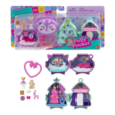 Polly Pocket. �wi�teczny zestaw kompaktowy 2-pak Mattel