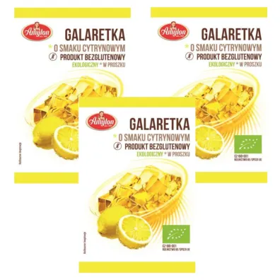 Amylon Galaretka o smaku cytrynowym bezglutenowa Zestaw 3 x 40 g Bio