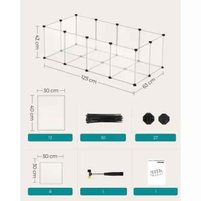 Songmics Moduowy wybieg dla maych zwierzt