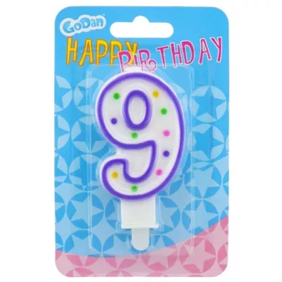 �wieczki �wieczka cyferka z kropeczkami 9