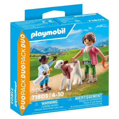 Playmobil DuoPack Gospodyni wiejska z dzieckiem i cielakiem 71803