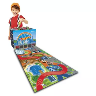 Pojemnik na autka z mat� do zabawy Hot Wheels Intek