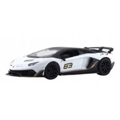 Model 1:24 Lamborghini Aventador bia�y �wiat�o + d�wi�k Pulio