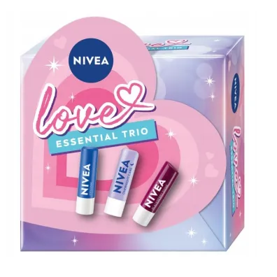 Nivea Zestaw Love Essential Trio pomadki do ust Original + Overnight Care + Blackberry Shine 3 x 4.8 g