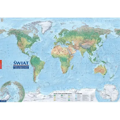 �wiat mapa polityczna i krajobrazowa 1:31 000 000