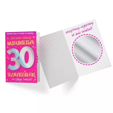 Kukartka Karnet B6 Urodziny 30 lusterko DK-920