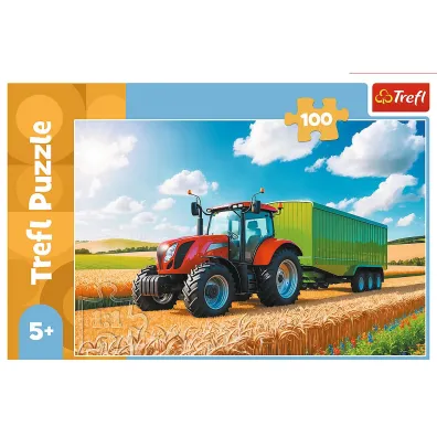 Puzzle 100 el. Traktor z przyczep� Trefl