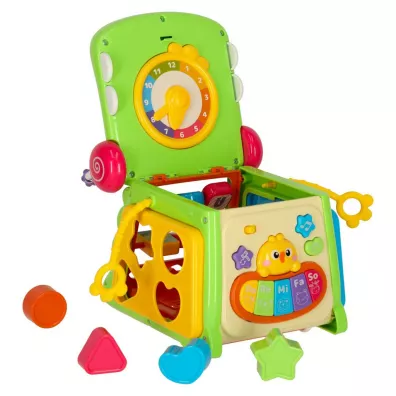 Kostka edukacyjna sorter z pianinkiem krokodyl 4w1