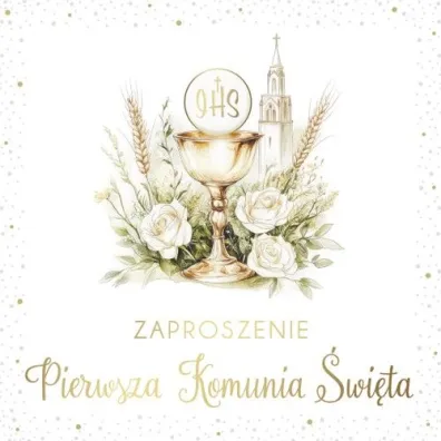 Armin Style ZAPROSZENIE KOMUNIA 130X130 Z KOP AS ZP-92 OP10S