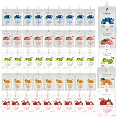 Jelly.B Mix galaretek rolinno-owocowych Konjac zgrzewka 5 x 10 x 150 g