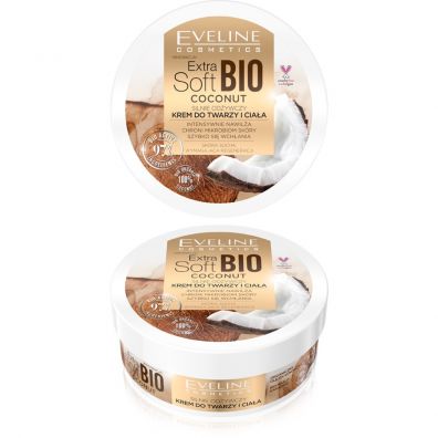 Eveline Cosmetics Extra Soft Bio Coconut silnie odywczy krem do twarzy i ciaa 200 ml