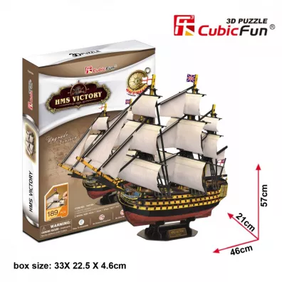 Puzzle 3D 189 el. �aglowiec HMS Victory Cubic Fun